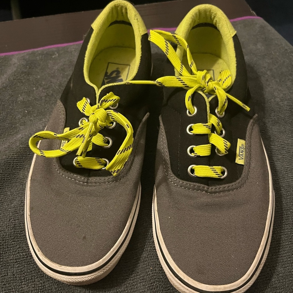Grey green & black Vans